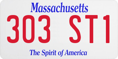 MA license plate 303ST1