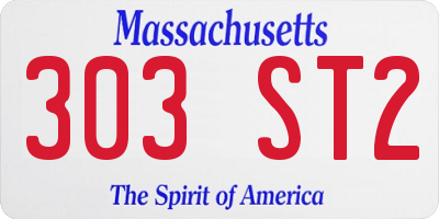 MA license plate 303ST2