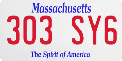 MA license plate 303SY6