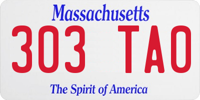 MA license plate 303TA0