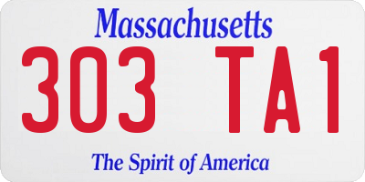 MA license plate 303TA1
