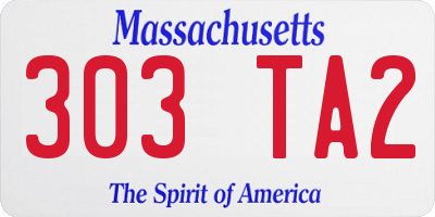 MA license plate 303TA2