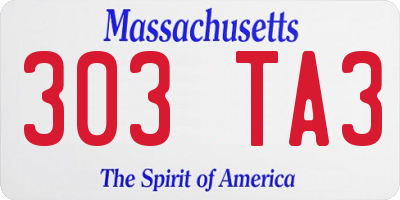 MA license plate 303TA3