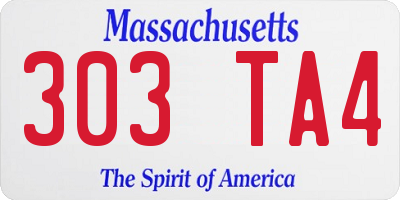 MA license plate 303TA4