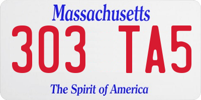 MA license plate 303TA5