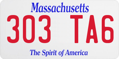 MA license plate 303TA6