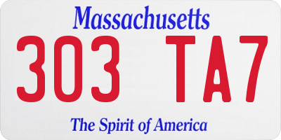 MA license plate 303TA7