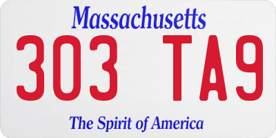 MA license plate 303TA9