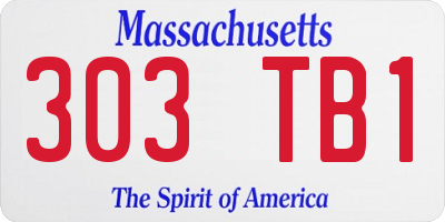 MA license plate 303TB1