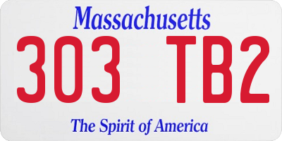 MA license plate 303TB2