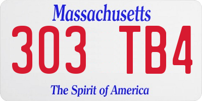 MA license plate 303TB4
