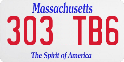 MA license plate 303TB6