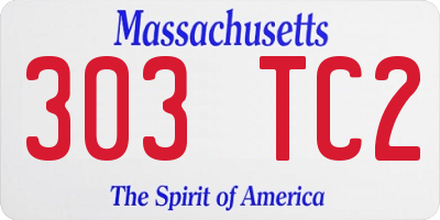 MA license plate 303TC2