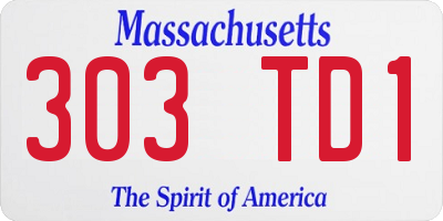 MA license plate 303TD1