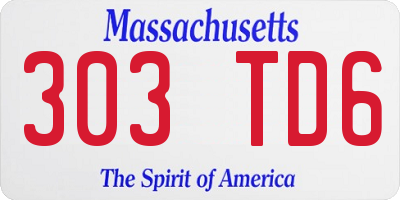 MA license plate 303TD6
