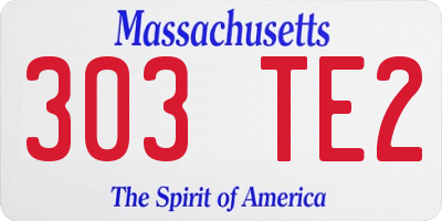 MA license plate 303TE2