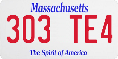 MA license plate 303TE4
