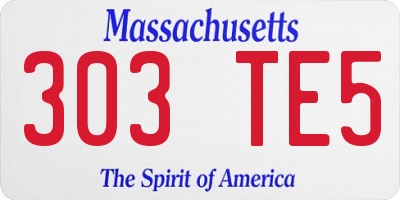 MA license plate 303TE5