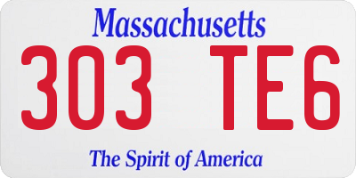 MA license plate 303TE6