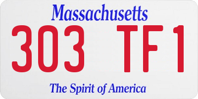 MA license plate 303TF1