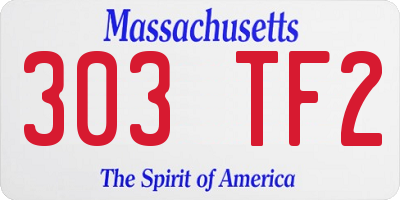 MA license plate 303TF2
