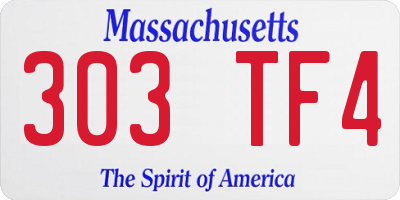 MA license plate 303TF4