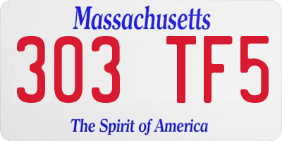 MA license plate 303TF5
