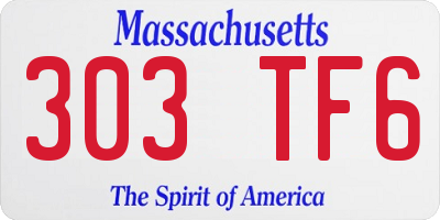 MA license plate 303TF6