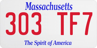 MA license plate 303TF7