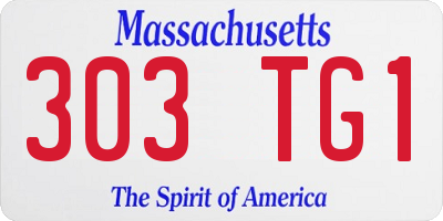 MA license plate 303TG1