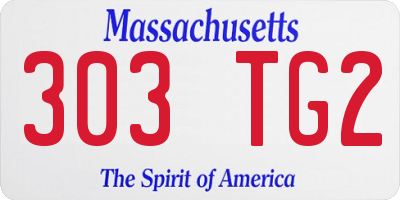 MA license plate 303TG2