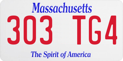 MA license plate 303TG4