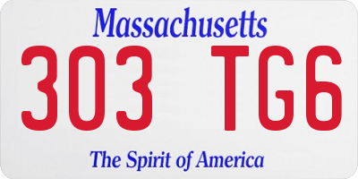 MA license plate 303TG6