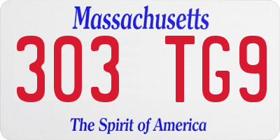 MA license plate 303TG9