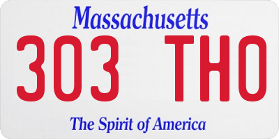 MA license plate 303TH0