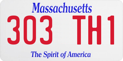 MA license plate 303TH1