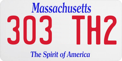MA license plate 303TH2