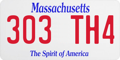 MA license plate 303TH4