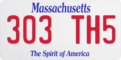 MA license plate 303TH5