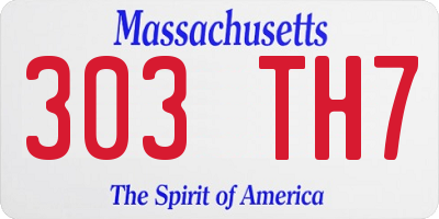 MA license plate 303TH7