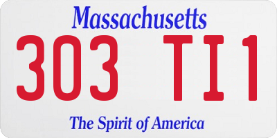 MA license plate 303TI1