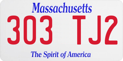 MA license plate 303TJ2