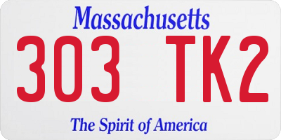MA license plate 303TK2