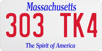 MA license plate 303TK4