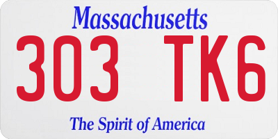 MA license plate 303TK6