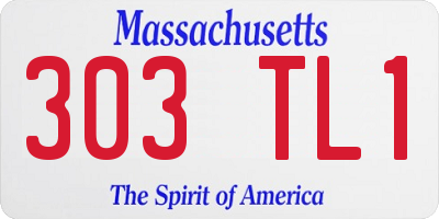 MA license plate 303TL1