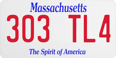 MA license plate 303TL4