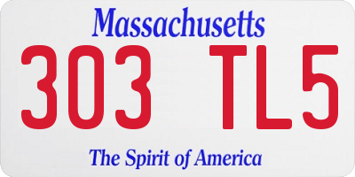 MA license plate 303TL5
