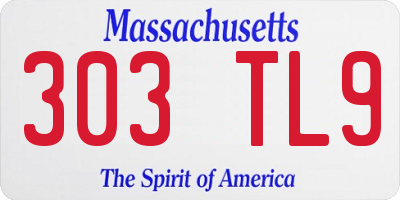 MA license plate 303TL9
