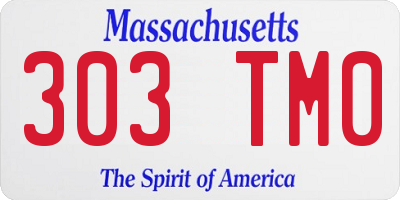 MA license plate 303TM0